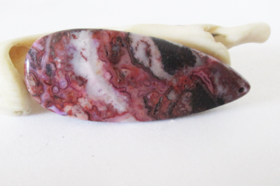 Dyed Red Crazy Lace Agate Pear Cabochon 54.20