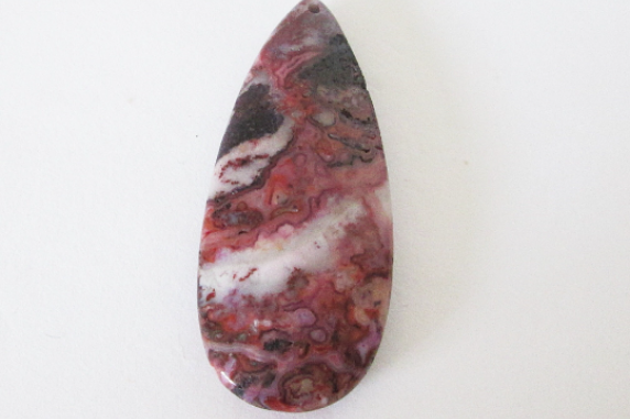 Dyed Red Crazy Lace Agate Pear Cabochon 54.20