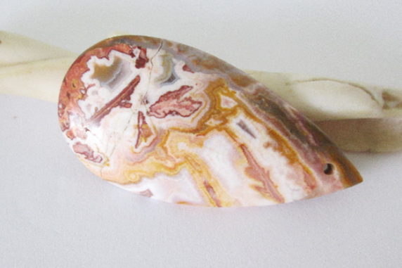 Mexican Crazy Lace Agate Pear Drilled Cabochon 54.40ct