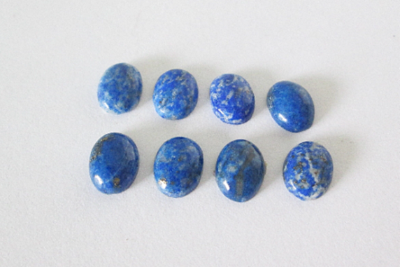 Denim Blue Lapis Lazuli 8x6mm Oval Cabochon Lot 8.20cts