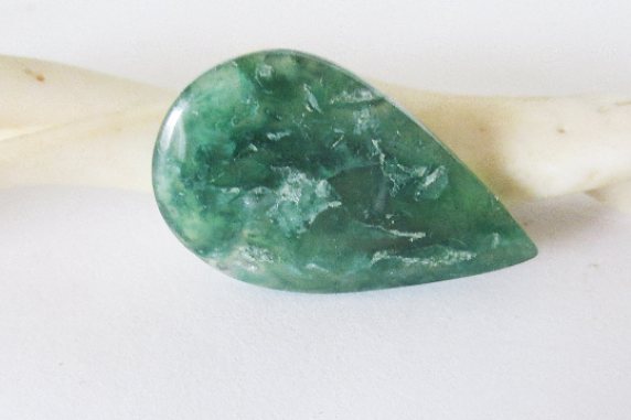 Green Chalcedony Drilled Cabochon 22.80cts