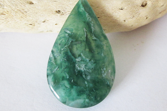 Green Chalcedony Drilled Cabochon 22.80cts