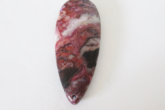 Dyed Red Crazy Lace Agate Pear Cabochon 54.20