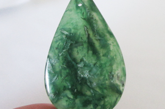  Green Chalcedony Drilled Cabochon 22.60cts