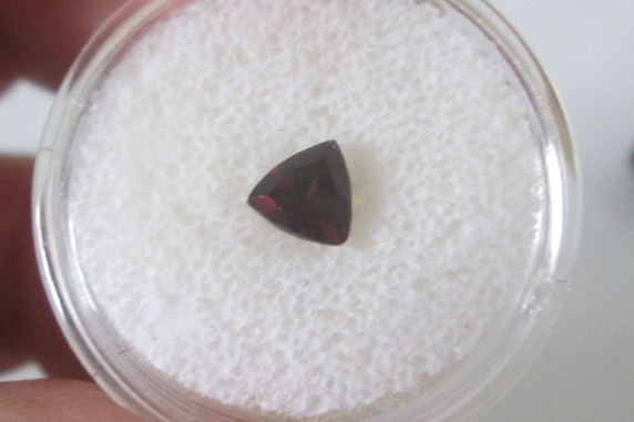 Natural Red Zircon  6mm Trillion 1.30cts