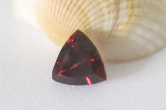 Natural Red Zircon  6mm Trillion 1.30cts