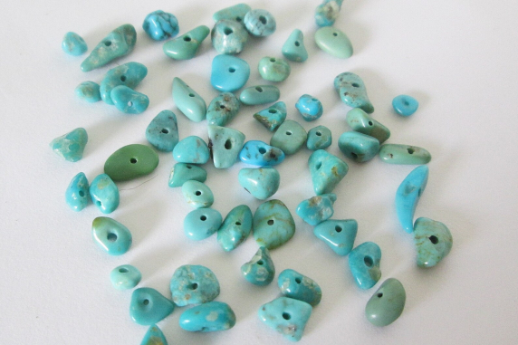 Natural Kingman and Sleeping Beauty Drilled Turquoise Nugget and Flat Lot 25.50c