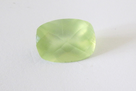 Natural African Prehnite 16x12x9mm Checkerboard Cut Cushion 10.10cts