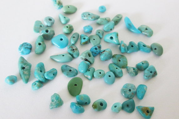 Natural Kingman and Sleeping Beauty Drilled Turquoise Nugget and Flat Lot 25.50c