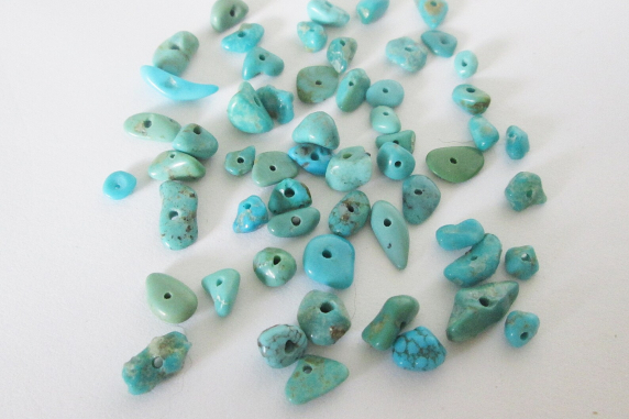 Natural Kingman and Sleeping Beauty Drilled Turquoise Nugget and Flat Lot 25.50c