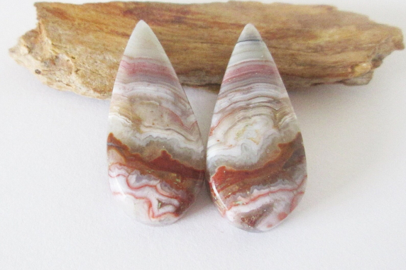 Crazy Lace Agate Cabochon Matched Pair 16.80cts