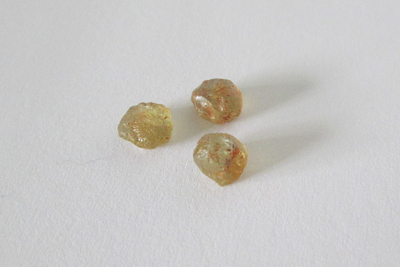 Yellow Orange Montana Sapphire Rough Solitaire Lot 3.70cts