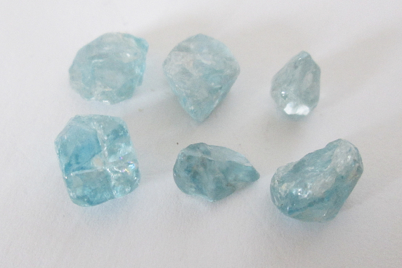 Blue zircon rough lot 25.30cts