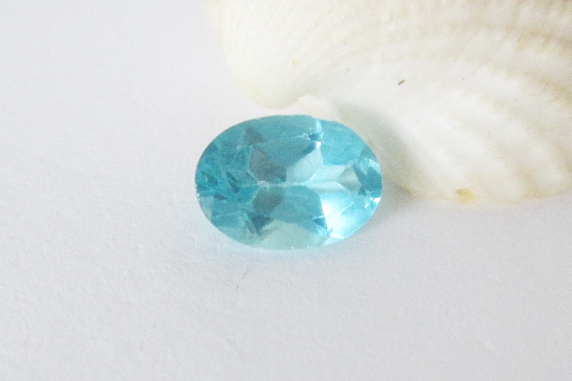 Natural Blue Apatite 7x5mm Faceted Oval .90cts