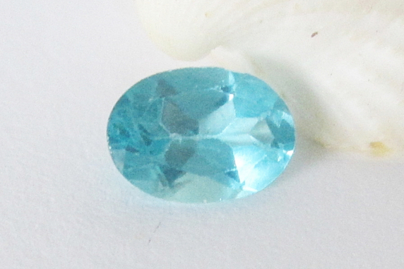 Natural Blue Apatite 7x5mm Faceted Oval .90cts