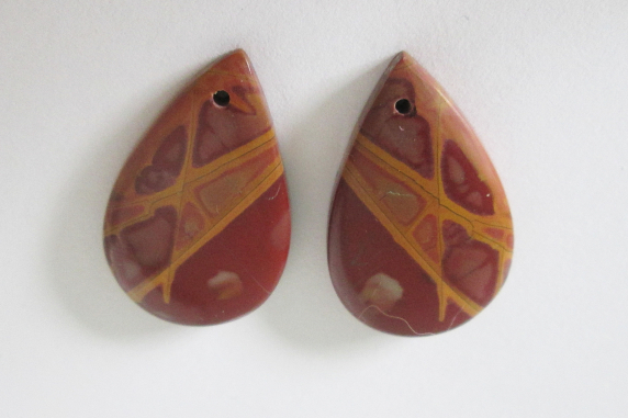 Noreena Jasper Drilled Cabochon Pair 32.90cttw
