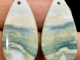 Green Lace Agate Pear Cabochon Drilled Pair 29.50cts