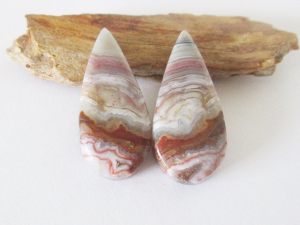 Crazy Lace Agate Cabochon Matched Pair 16.80cts