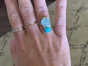 Aquamarine and turquoise ring